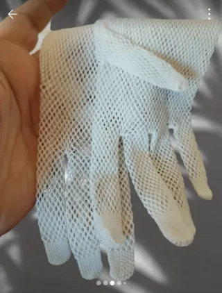 Guanti a rete panna