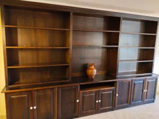 Mueble Estantería Salón Madera Oscura
