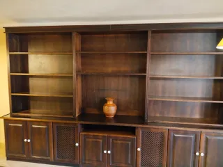 Mueble Estantería Salón Madera Oscura