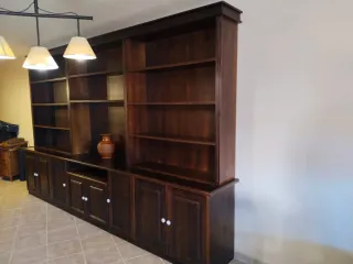 Mueble Estantería Salón Madera Oscura