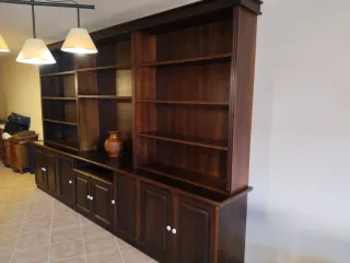 Mueble Estantería Salón Madera Oscura