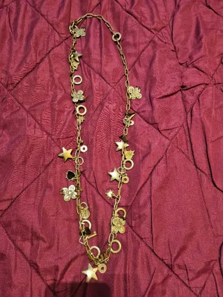 Collar bisutería plata con dijes