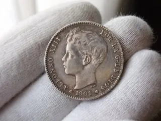 Moneda Plata 1 peseta 1901 Alfonso XIII