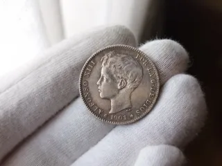 Moneda Plata 1 peseta 1901 Alfonso XIII