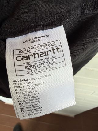 CARHARTT camiseta negra manga corta talla M