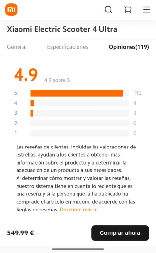 Patinete Eléctrico Xiaomi Ultra 4