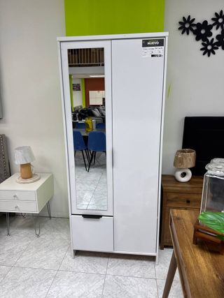 Ropero Moderno Blanco 2 Puertas Espejo NUEVO