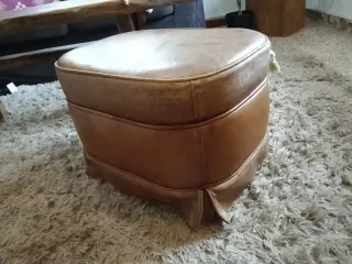 Puff de piel  Cuero desgastado