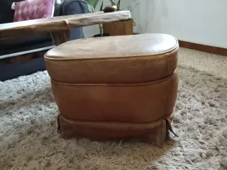 Puff de piel  Cuero desgastado