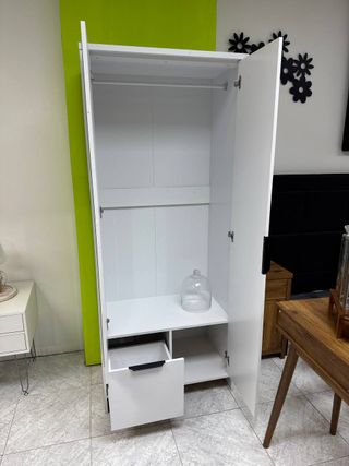 Armario Blanco 2 Puertas Espejo Original Caja