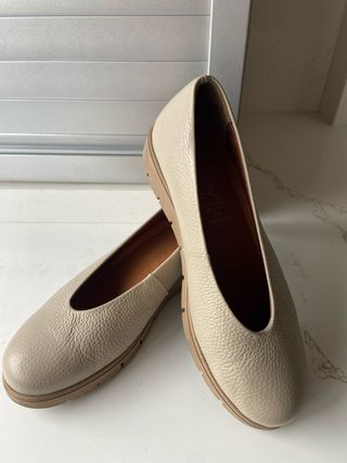 Bailarinas cuña beige