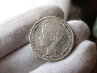 Moneda Plata 1 peseta 1899 Alfonso XIII