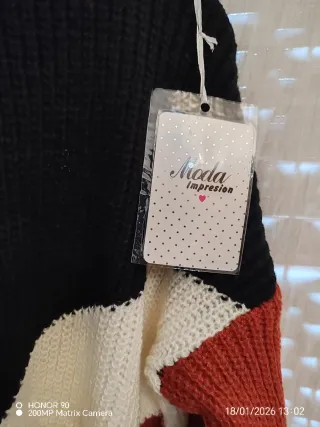 Jersey tricolor Moda Blanco,burdeos,blanco