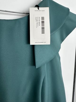 Vestido Choo Atelier verde azulado