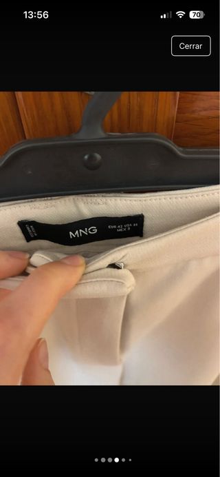 Pantalón de vestir recto Mango beige