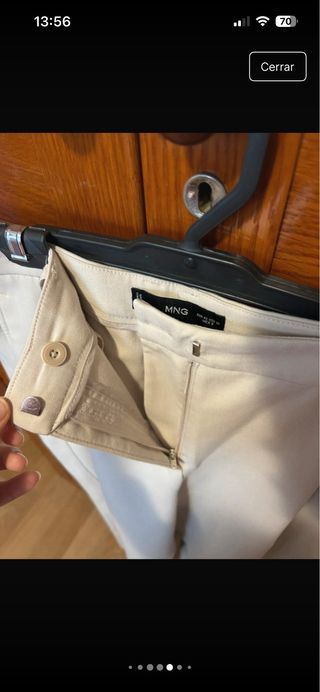 Pantalón de vestir recto Mango beige