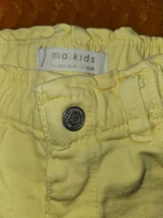 Calças de menina 12-18M amarelas