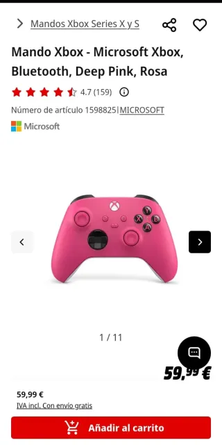 Mando Xbox Deep Pink Nuevo
