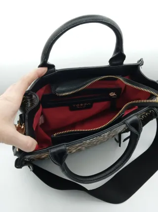 Borsa Tosca Blu leopardata con tracolla