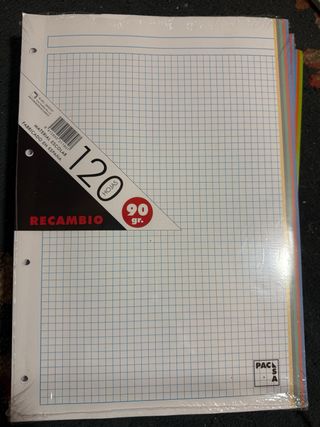 Recambio Hojas Cuadriculadas 120uds