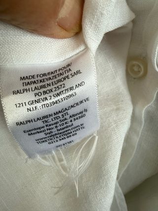 Camisa lino blanca manga corta RALPH LAUREN 3XB