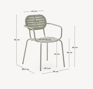 Silla apilable con reposabrazos de exterior Brai de acero galvanizado turquesa