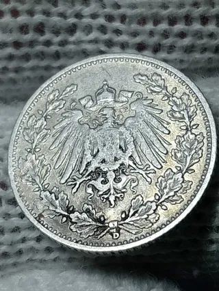 Moneta 1/2 Mark Germania 1906 Argento lotto 1
