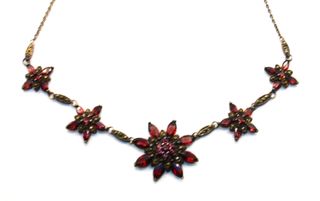 Stupendo collier Art Deco argento marcasite granat