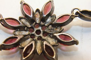 Stupendo collier Art Deco argento marcasite granat