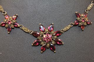 Stupendo collier Art Deco argento marcasite granat