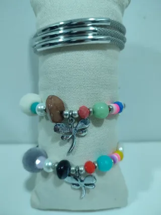 Conjunto bisutería libélula plata