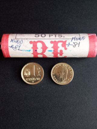 CARTUCHO 50 MONEDAS DE 1 PTA. 1980 * 81