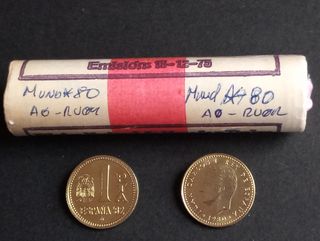 CARTUCHO 50 MONEDAS DE 1 PTA. 1980 * 80