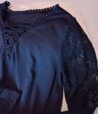 Top fiesta encaje negro