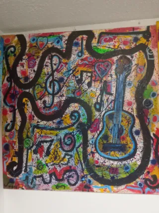 Cuadro Pintura Contemporánea Guitarra