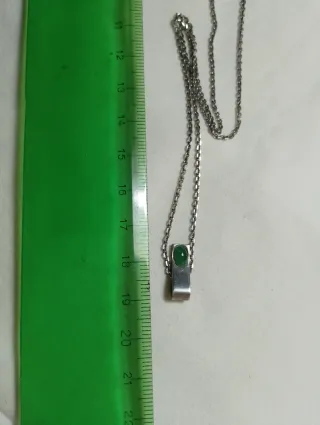 Plata 925 Cadena Colgante Jade