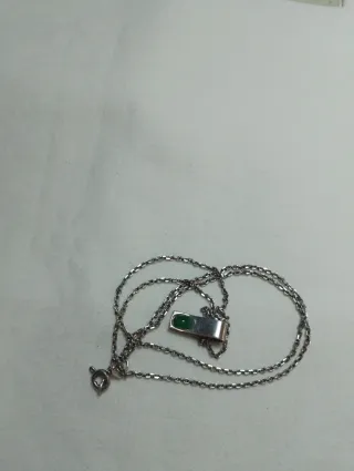 Plata 925 Cadena Colgante Jade