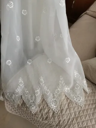 Vestido de Novia Organza y un precioso velo.