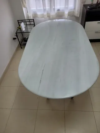 Mesa Comedor Mármol Blanco Base Hierro