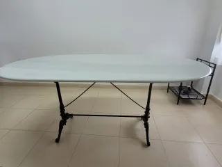 Mesa Comedor Mármol Blanco Base Hierro