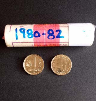 CARTUCHO 50 MONEDAS DE 1 PTA. 1980 * 82