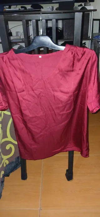 Blusa Vino Manga Corta Talla 2XL