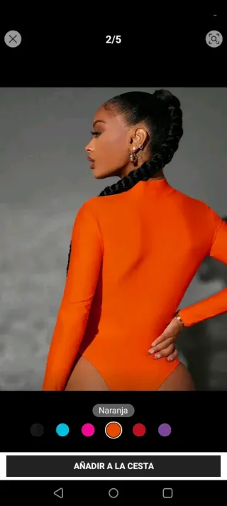 Body naranja cuello alto talla S/M