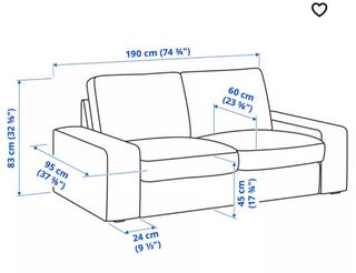 Sofá 2 plazas KIVIK Ikea gris