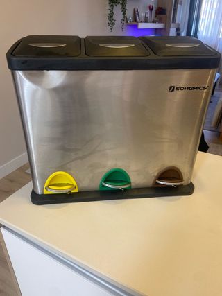 Cubo Reciclaje Songmics 3 Compartimentos