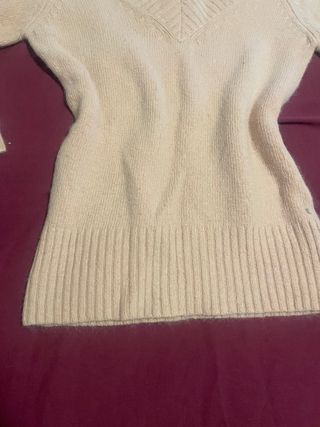 Suéter de angora rosa palido