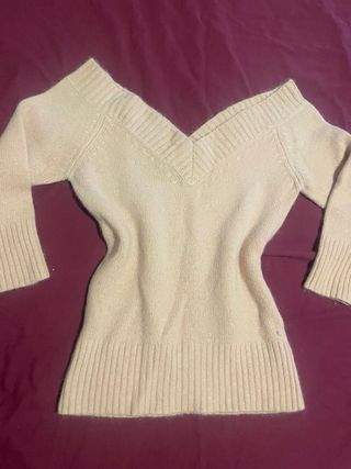 Suéter de angora rosa palido