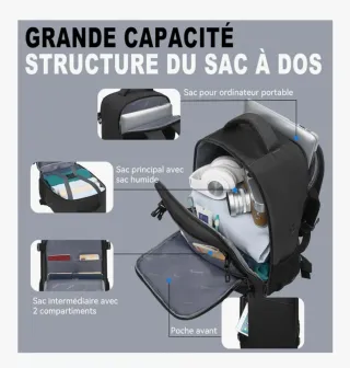 Yankony Zaino 45×36×20 Zaino da Viaggio