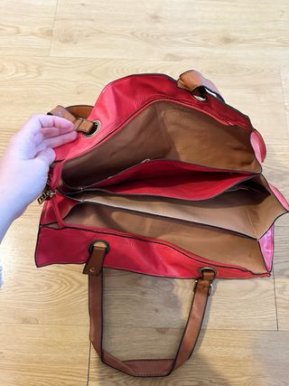 Carteira saco larga vermelha Misako