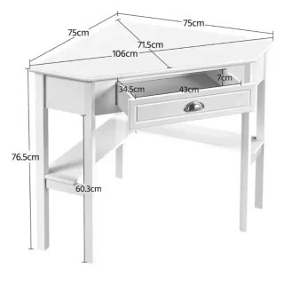 Escritorio de esquina blanco